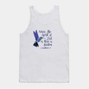 Hummingbird 2 Corinthians 3:17 Tank Top